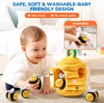 Ensemble de jouets sensoriels bébé 6-12 mois Yokibo en peluche abeille (nid d’abeille) avec 5 accessoires – Image 4