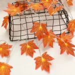 Guirlande Lumineuse Feuilles d'Érable - Décoration LED pour Automne, Noël et Fêtes – Image 5