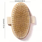 Natural Bristle Body SPA Brush for Wet and Dry Skin, Soft Bath Massager for Home Use – Image 3