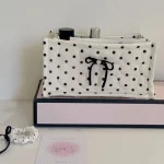 Panier de Rangement Carré en Dentelle Fleurie – Organiseur de Bureau Matelassé Style Coréen – Image 21
