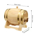 3L/5L Oak Wood Wine Barrel Whisky Wine Barrel Dispenser with Stand&Tap Home Bourbon Rum Wine Storage Barrel Container – Image 7