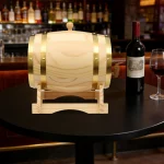 3L/5L Oak Wood Wine Barrel Whisky Wine Barrel Dispenser with Stand&Tap Home Bourbon Rum Wine Storage Barrel Container – Image 4