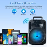 Enceinte Bluetooth Portable 6.5" avec Effets Lumineux - Son Puissant pour Fêtes, Karaoké et Extérieur – Image 3