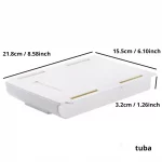 1pc White SelfAdhesive Storage Drawer Box Makeup Pencil Tray Desk Hidden Under Desk Stand Self-adhesive Under-drawer Storage Box – Image 7