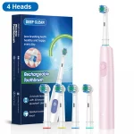 Brosse à Dents Électrique Rotative Ultrasonique - Nettoyage Profond & Blancheur, Têtes de Rechange Incluses – Image 7