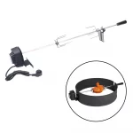 New Electric BBQ Grill Spit Roaster w/ 120 cm long cableRod Outdoor Barbecue Grilling Rotisserie Kit – Image 2