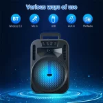 Enceinte Bluetooth Portable 6.5" avec Effets Lumineux - Son Puissant pour Fêtes, Karaoké et Extérieur – Image 2