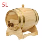 3L/5L Oak Wood Wine Barrel Whisky Wine Barrel Dispenser with Stand&Tap Home Bourbon Rum Wine Storage Barrel Container – Image 10