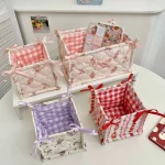 Panier de Rangement Carré en Dentelle Fleurie – Organiseur de Bureau Matelassé Style Coréen – Image 6
