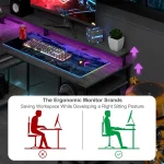 Bureau Gamer d'Angle avec LED RGB, Rangements et Prise USB - Gris/Noir – Image 5