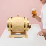3L/5L Oak Wood Wine Barrel Whisky Wine Barrel Dispenser with Stand&Tap Home Bourbon Rum Wine Storage Barrel Container – Image 5