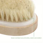 Natural Bristle Body SPA Brush for Wet and Dry Skin, Soft Bath Massager for Home Use – Image 6