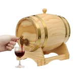 3L/5L Oak Wood Wine Barrel Whisky Wine Barrel Dispenser with Stand&Tap Home Bourbon Rum Wine Storage Barrel Container