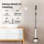 Brosse de Nettoyage Électrique 9-en-1 Sans Fil - Manche Télescopique, 8 Têtes Interchangeables – Image 3