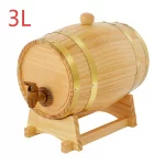 3L/5L Oak Wood Wine Barrel Whisky Wine Barrel Dispenser with Stand&Tap Home Bourbon Rum Wine Storage Barrel Container – Image 9