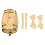 3L/5L Oak Wood Wine Barrel Whisky Wine Barrel Dispenser with Stand&Tap Home Bourbon Rum Wine Storage Barrel Container – Image 8