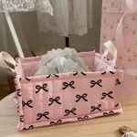 Panier de Rangement Carré en Dentelle Fleurie – Organiseur de Bureau Matelassé Style Coréen – Image 19