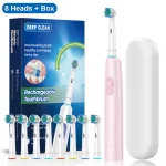 Brosse à Dents Électrique Rotative Ultrasonique - Nettoyage Profond & Blancheur, Têtes de Rechange Incluses – Image 12