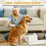Kit de Toilettage 3-en-1 pour Chat et Chien - Aspirateur, Séchoir et Tondeuse avec Cuve 2,2L – Image 6