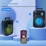 Enceinte Bluetooth Portable 6.5" avec Effets Lumineux - Son Puissant pour Fêtes, Karaoké et Extérieur – Image 4