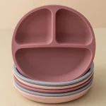 Assiette Bébé en Silicone à Ventouse – Sans BPA, Vaisselle d'Apprentissage pour Enfants